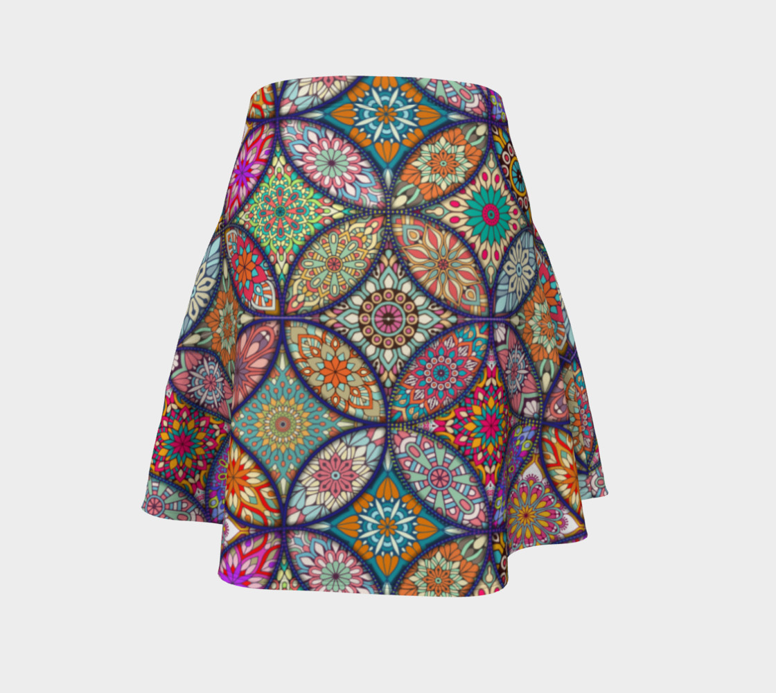 Vibrant Mandalas Flare Skirt preview #4