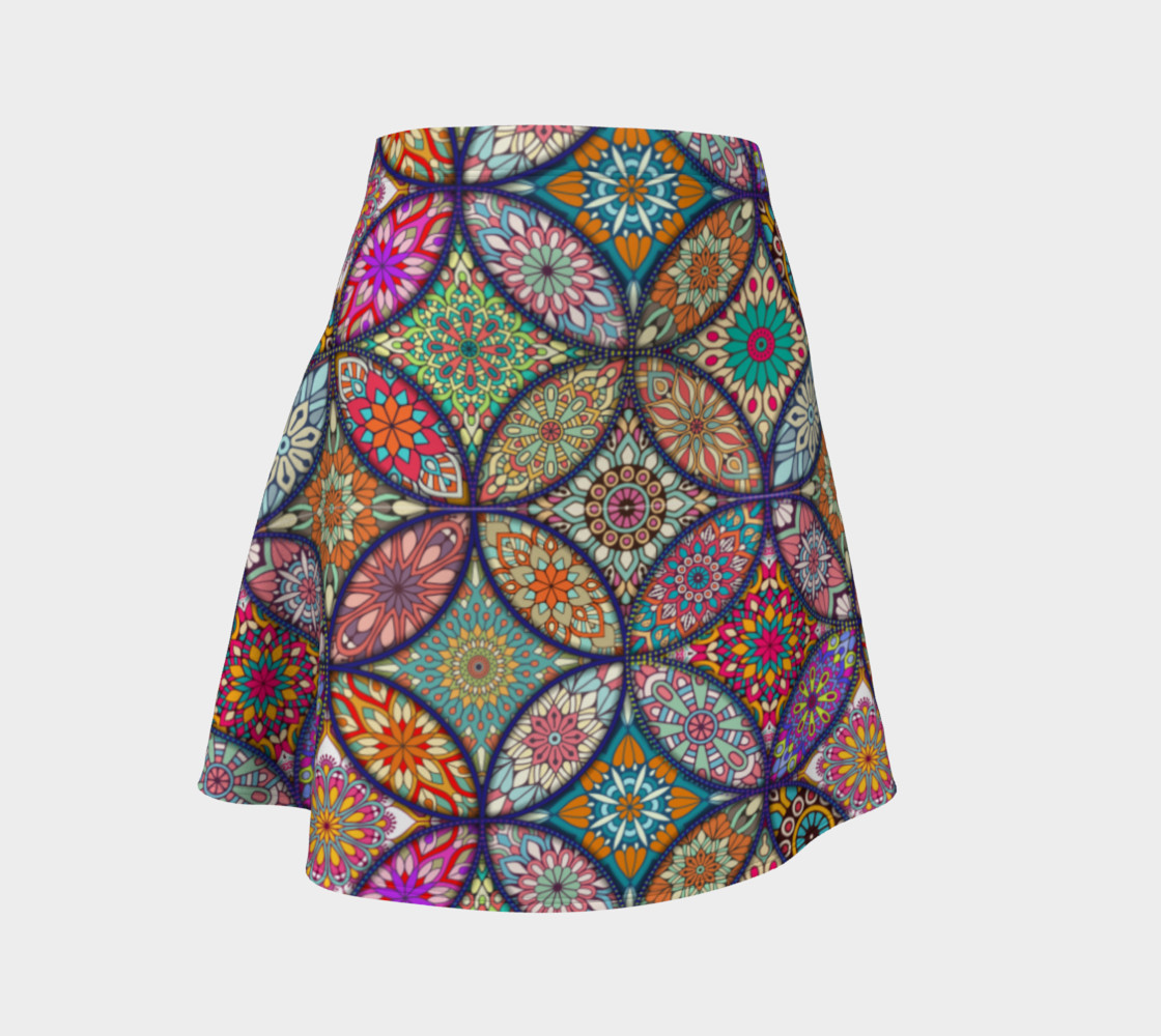 Vibrant Mandalas Flare Skirt preview #1
