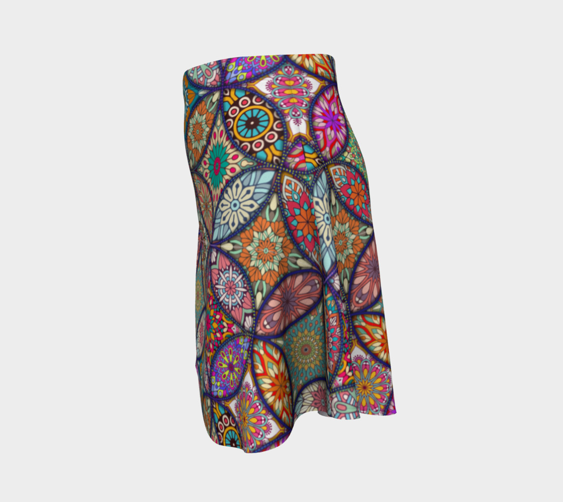 Vibrant Mandalas Flare Skirt preview #2