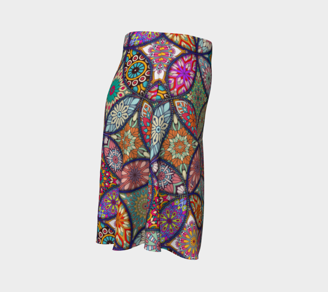 Vibrant Mandalas Flare Skirt preview #3