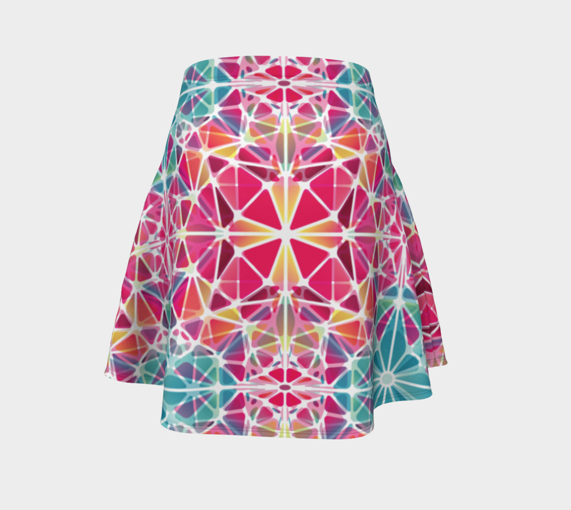 Pink and Blue Kaleidoscope Flare Skirt preview #4