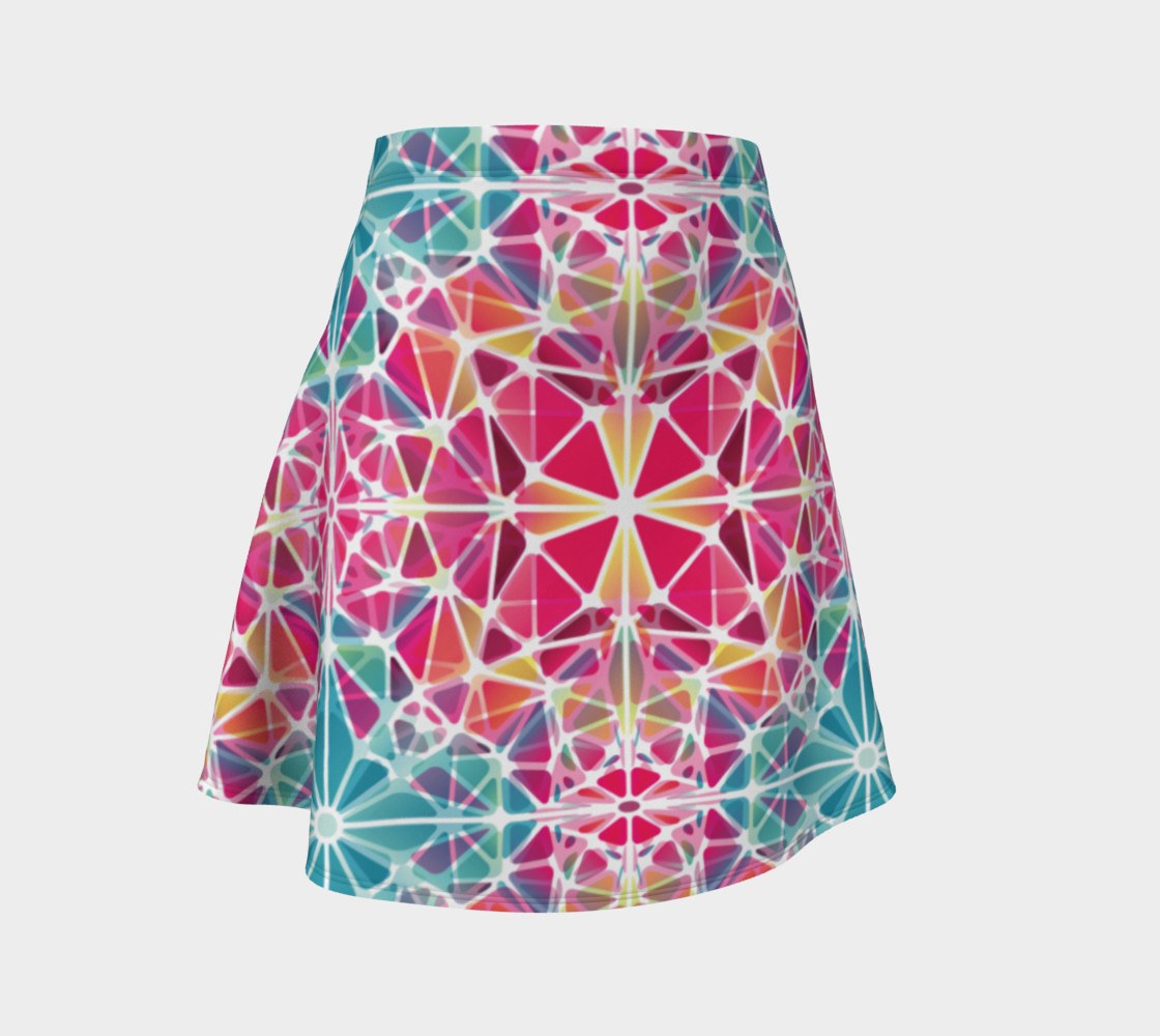 Pink and Blue Kaleidoscope Flare Skirt preview #1