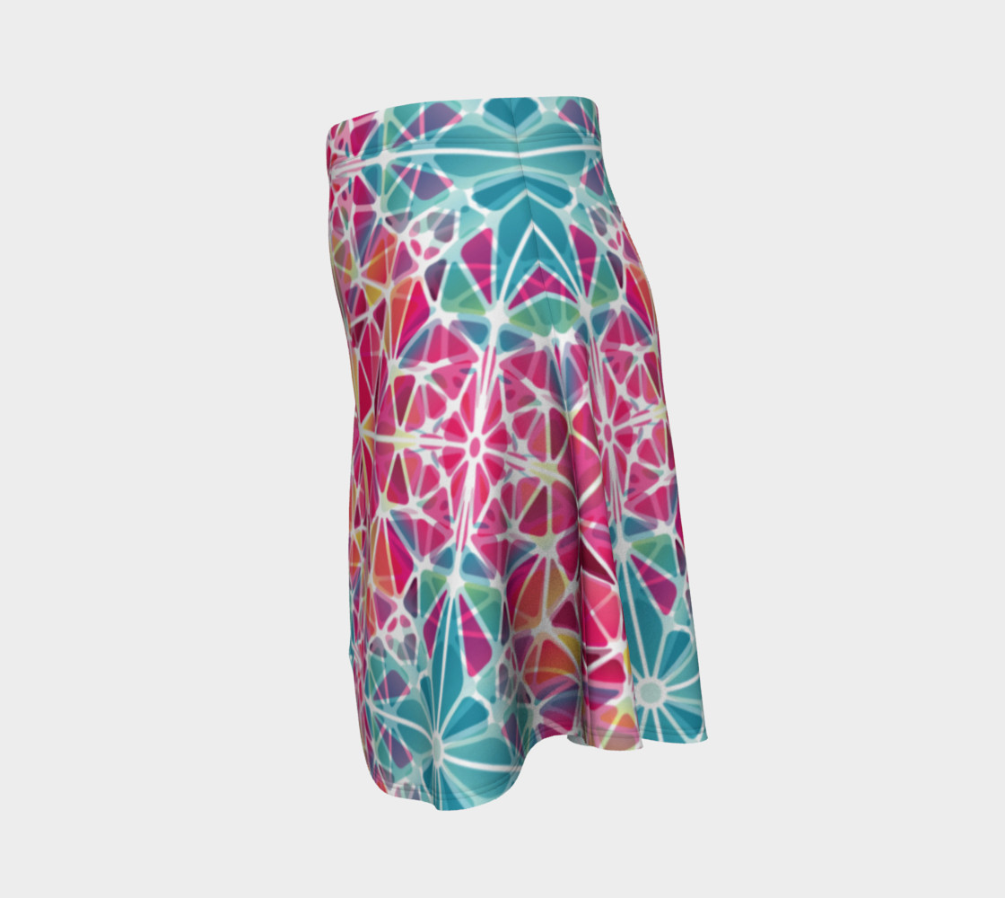 Pink and Blue Kaleidoscope Flare Skirt preview #2