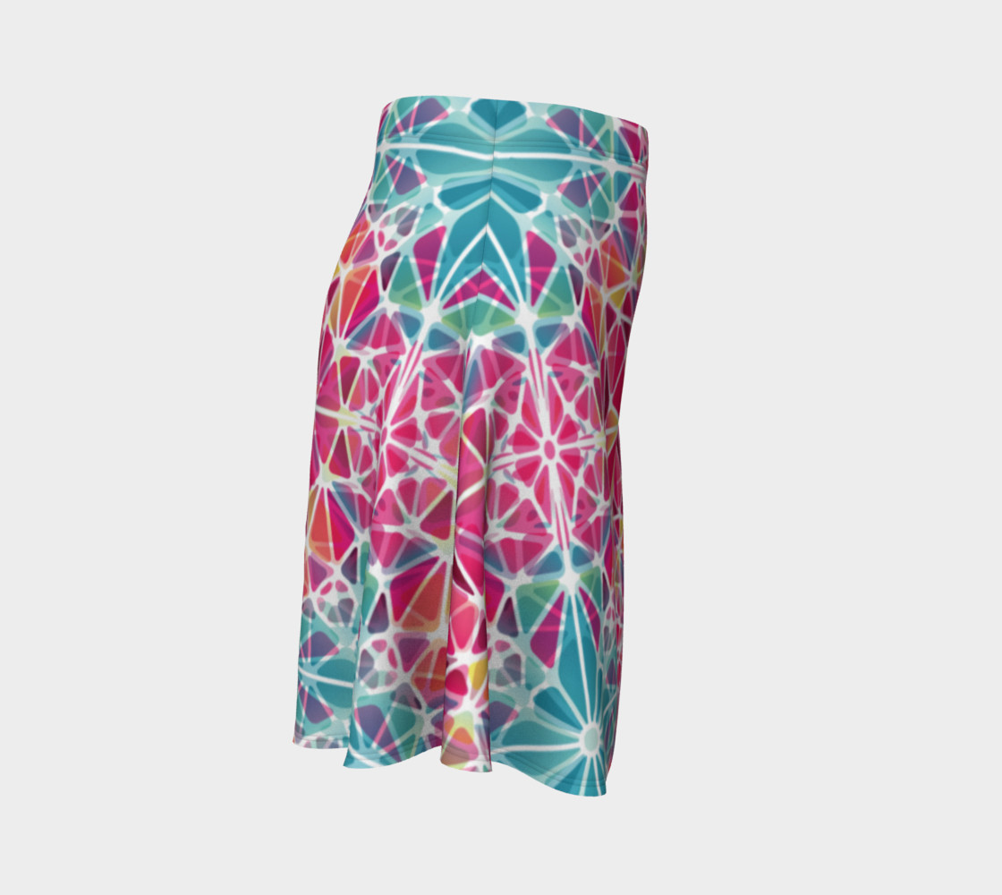 Pink and Blue Kaleidoscope Flare Skirt preview #3