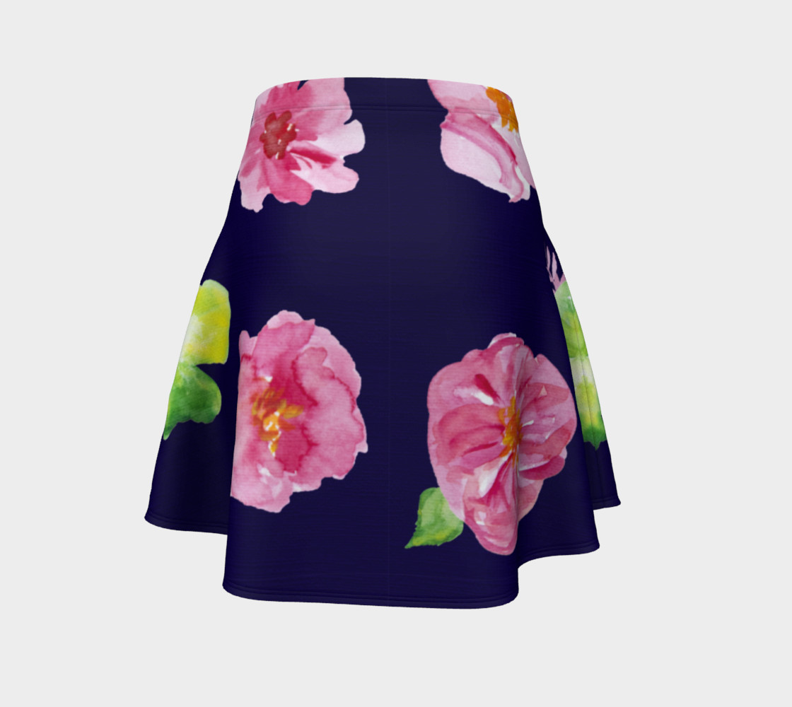 Watercolor flowrers on navy background preview #4
