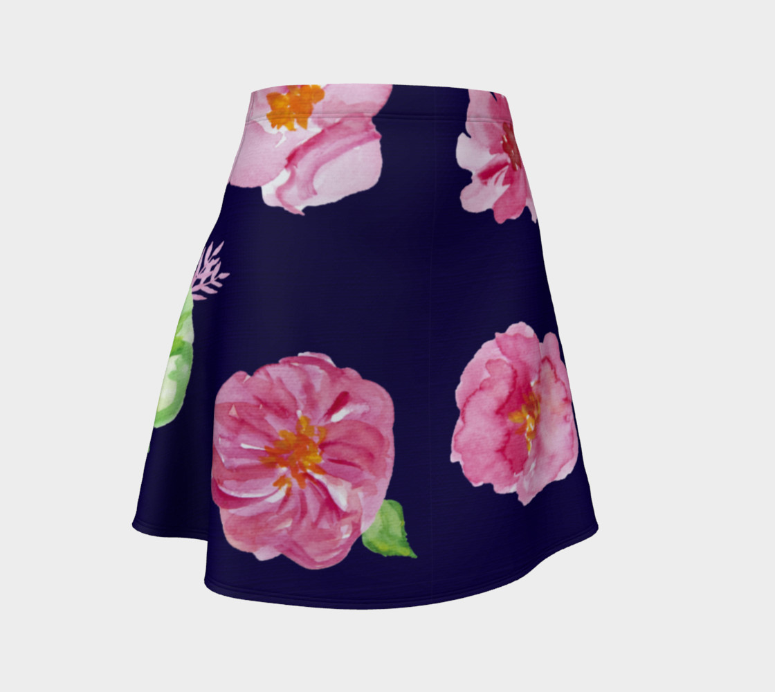 Watercolor flowrers on navy background preview #1