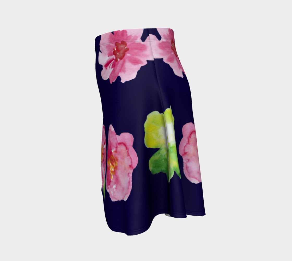 Watercolor flowrers on navy background preview #2