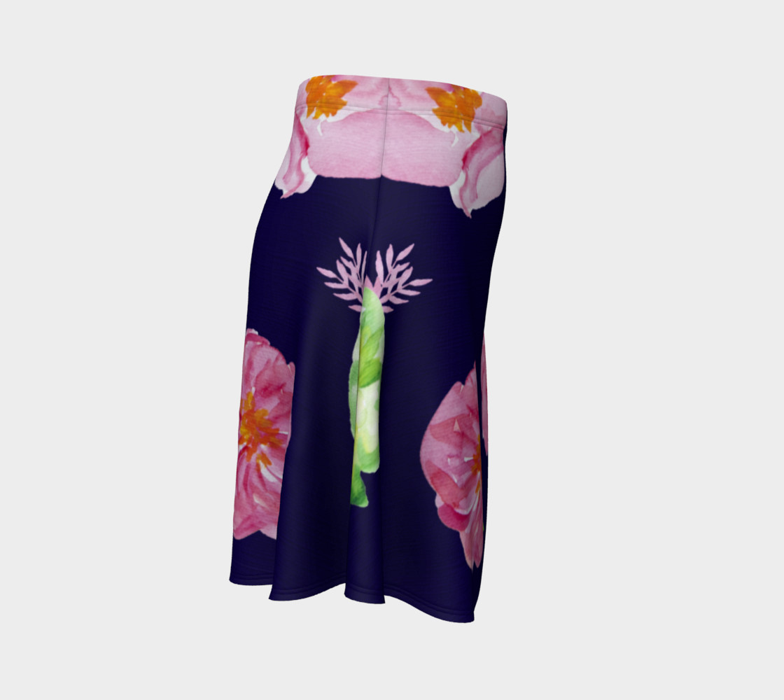 Watercolor flowrers on navy background preview #3