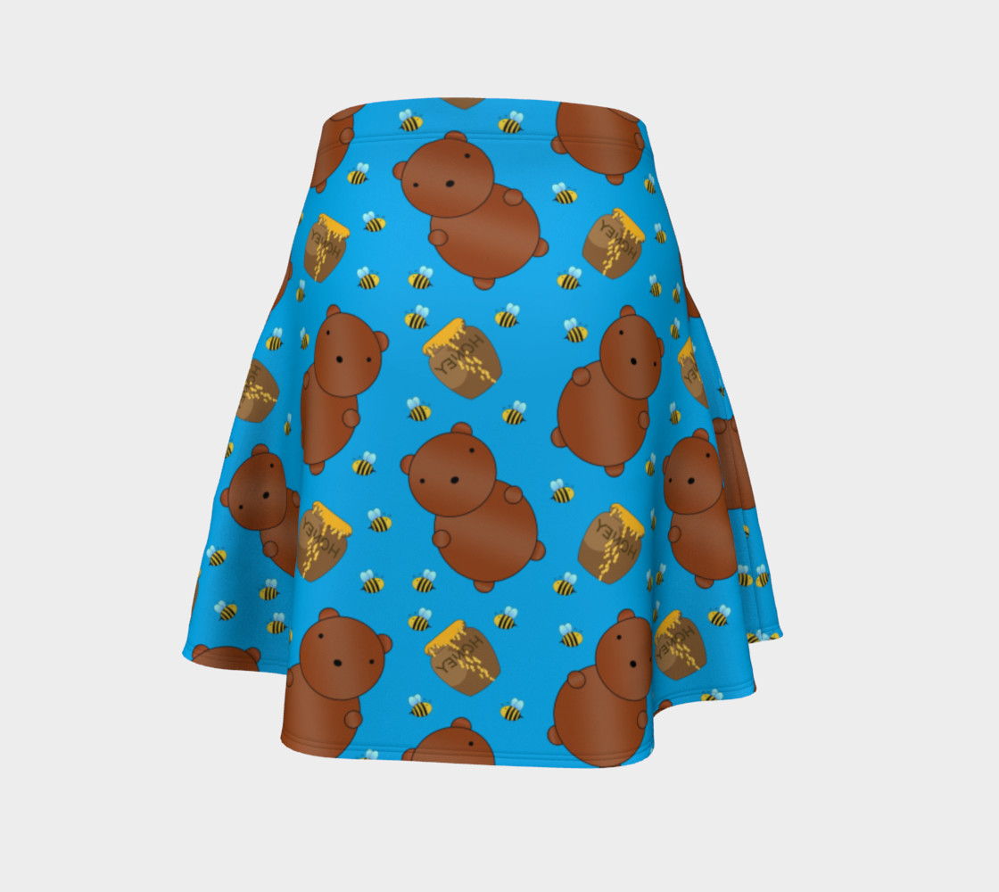 Sky blue bears honey pots bees skirt preview #4
