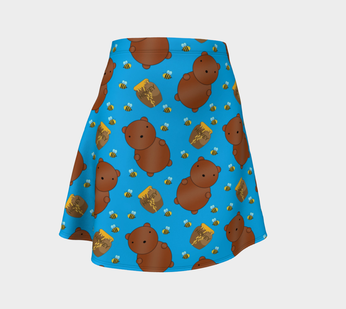 Sky blue bears honey pots bees skirt preview #1