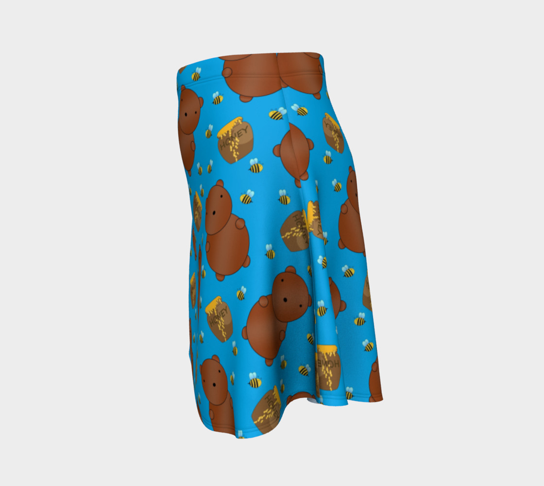Sky blue bears honey pots bees skirt preview #2