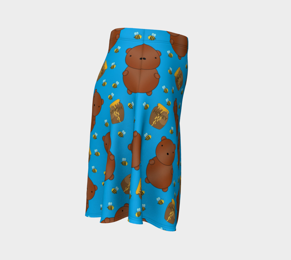 Sky blue bears honey pots bees skirt preview #3