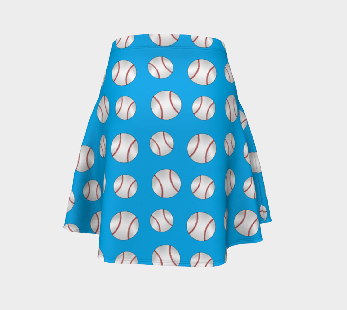 Sky blue baseball pattern skirt preview #4