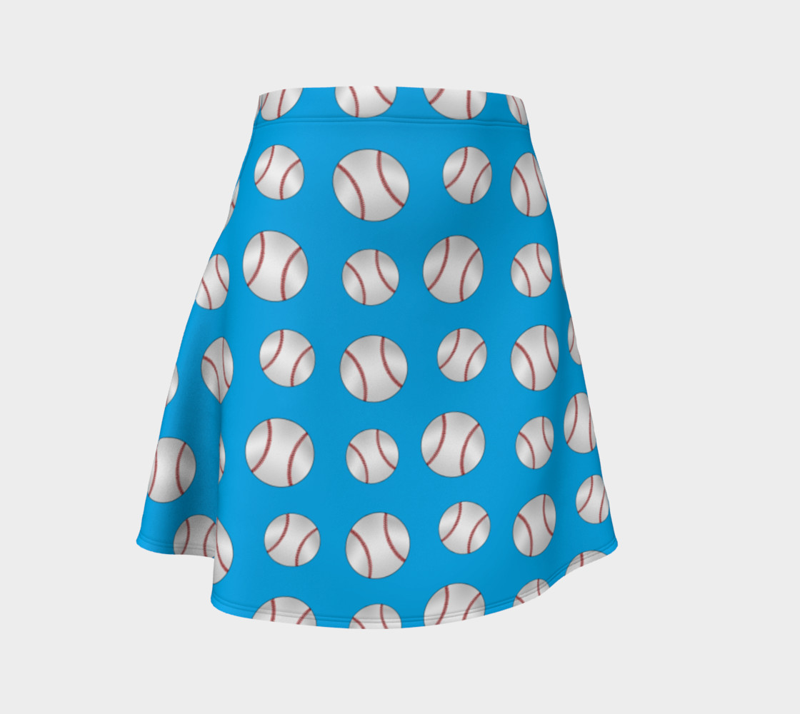Sky blue baseball pattern skirt preview #1