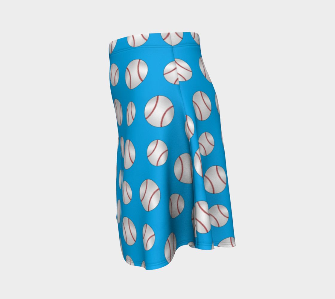Sky blue baseball pattern skirt preview #2
