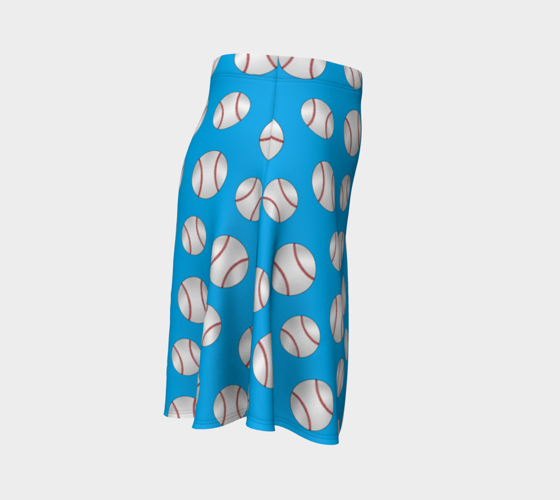 Sky blue baseball pattern skirt preview #3