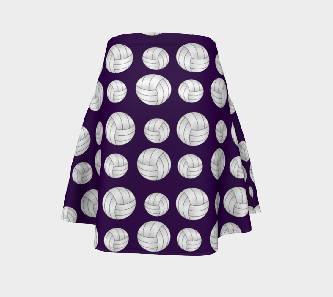Purple volleyballs pattern skirt preview #4
