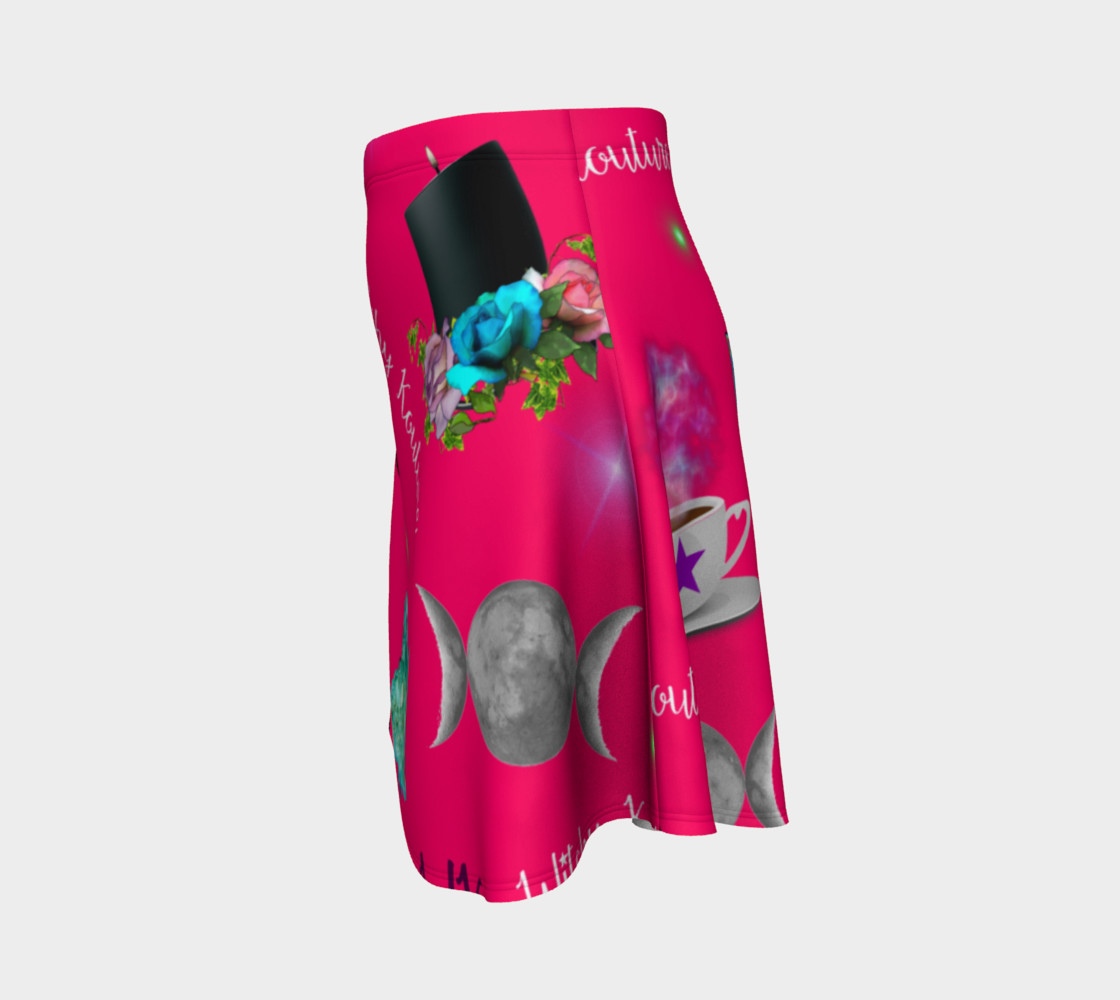 WK #ModernWitchLife Pink Print Flare Skirt preview #2