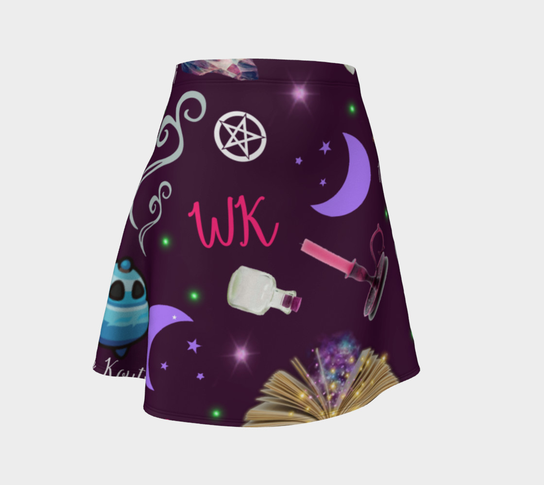 WK #ModernWitchLife Purple Print Flare Skirt preview #1