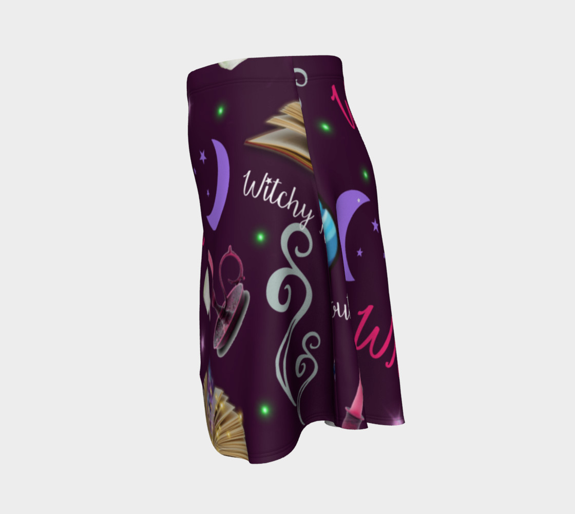 WK #ModernWitchLife Purple Print Flare Skirt preview #2