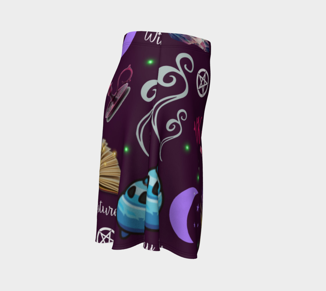 WK #ModernWitchLife Purple Print Flare Skirt preview #3