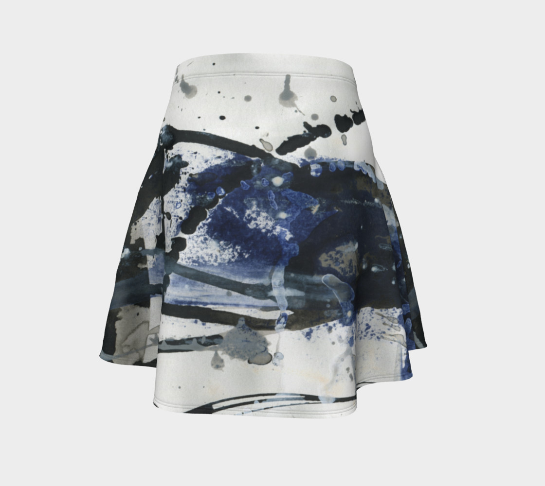 Black, White, and Blue Flare Skirt preview #4