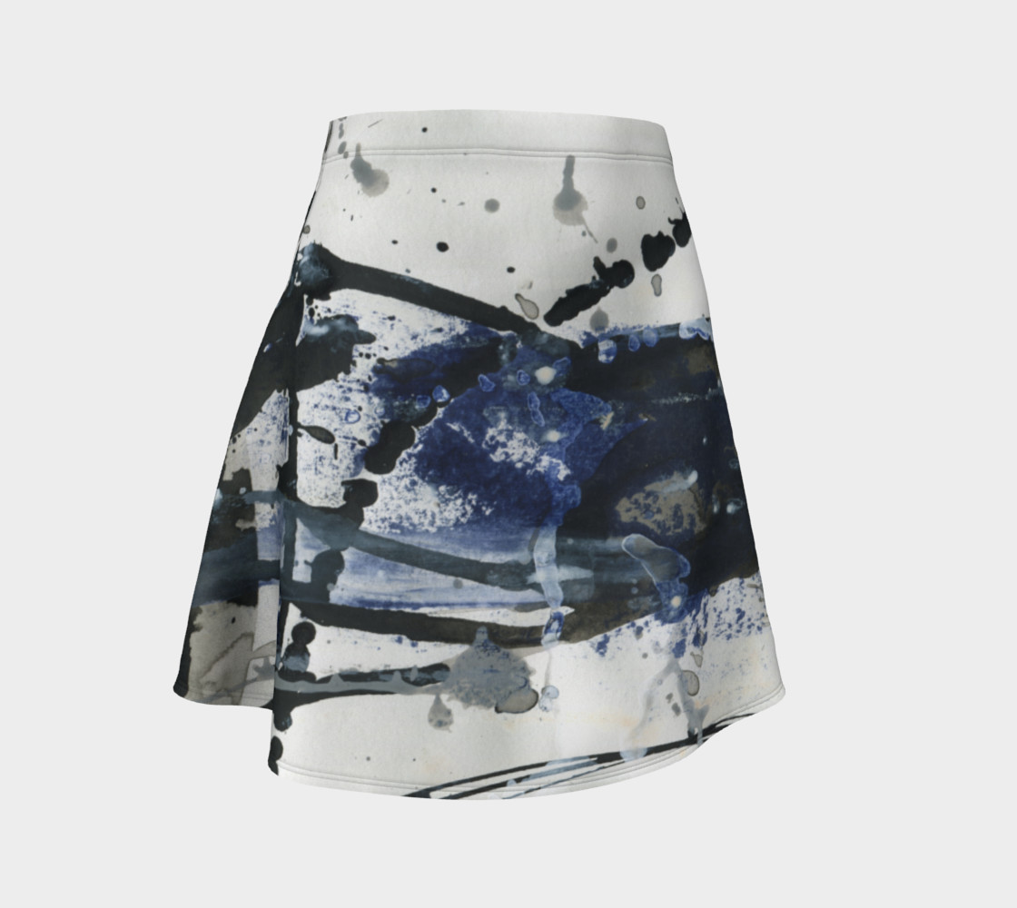 Black, White, and Blue Flare Skirt preview #1