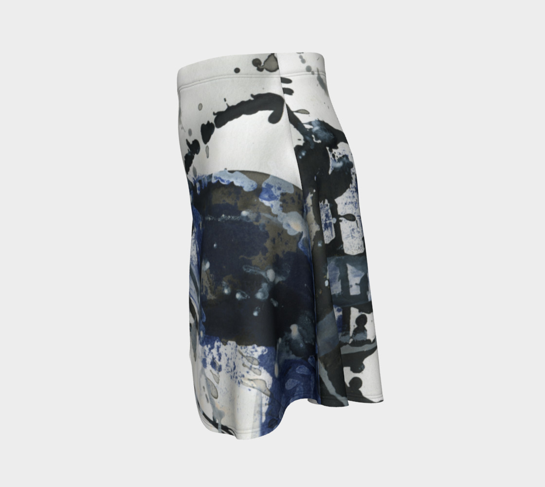 Black, White, and Blue Flare Skirt preview #2