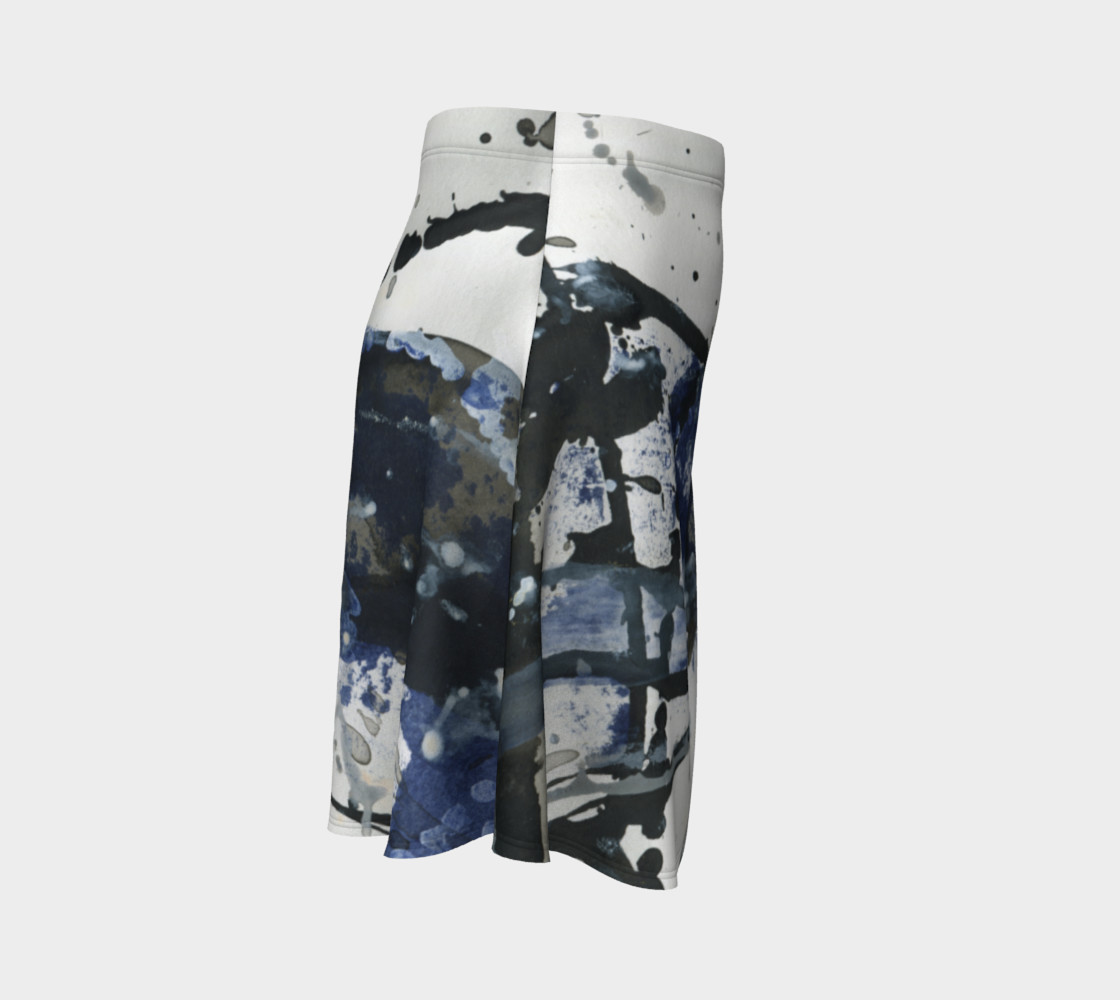 Black, White, and Blue Flare Skirt preview #3