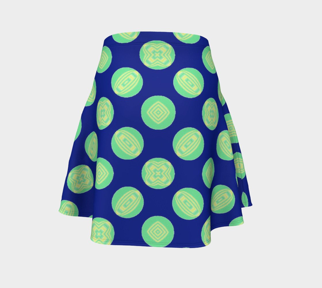 Retro Green Yellow Circles on Blue preview #4
