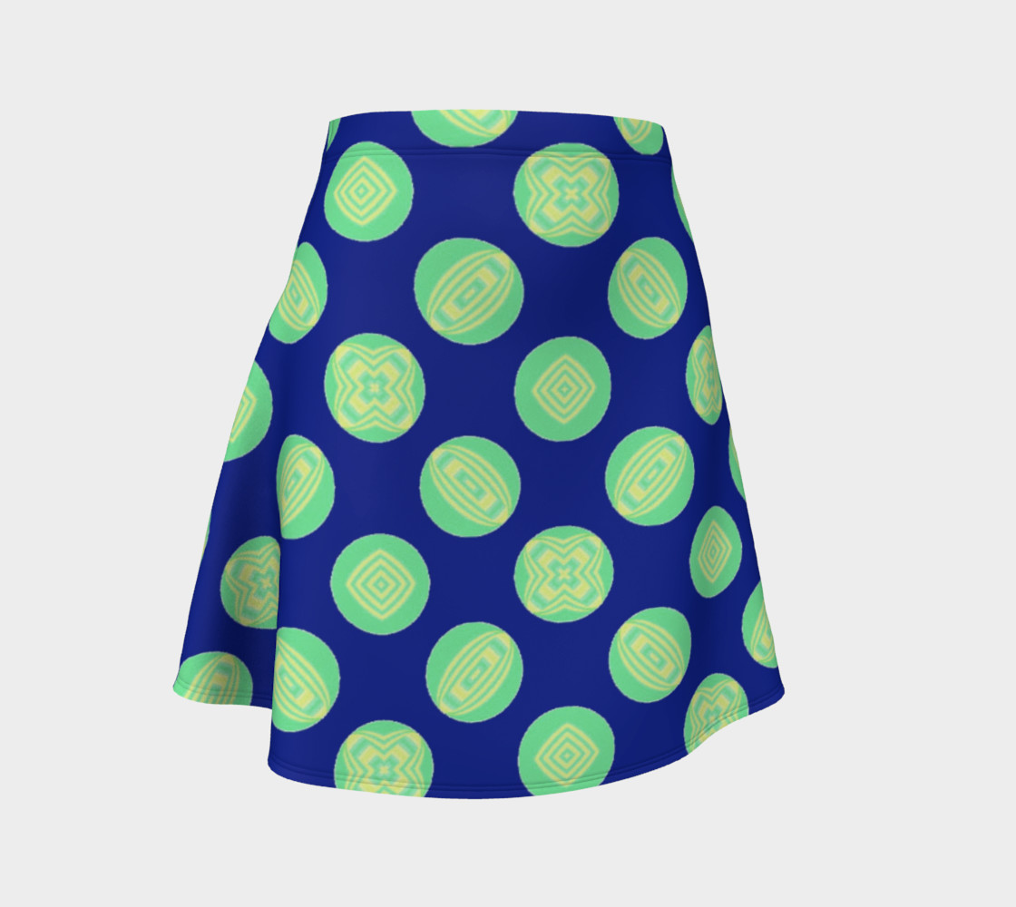 Retro Green Yellow Circles on Blue preview #1