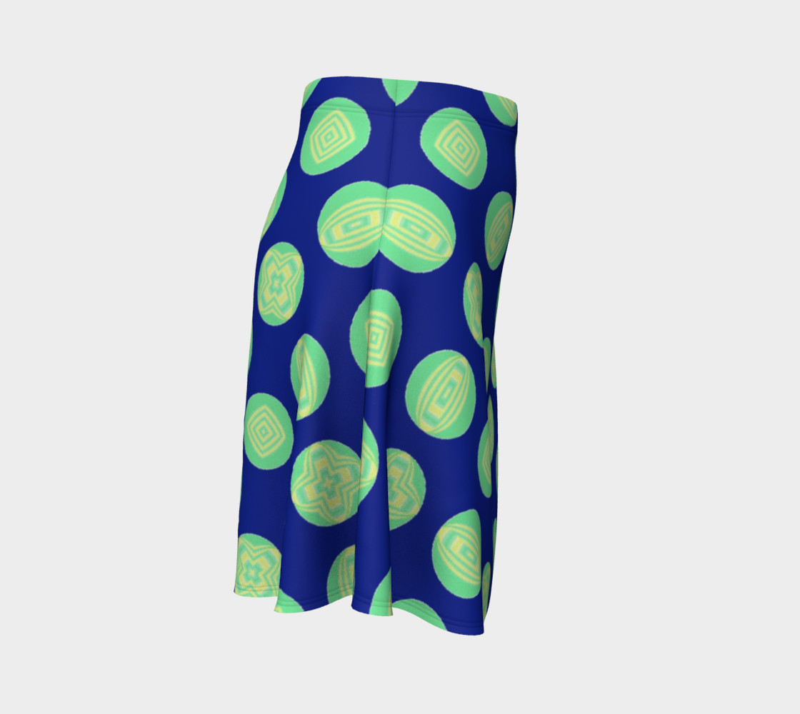 Retro Green Yellow Circles on Blue preview #3