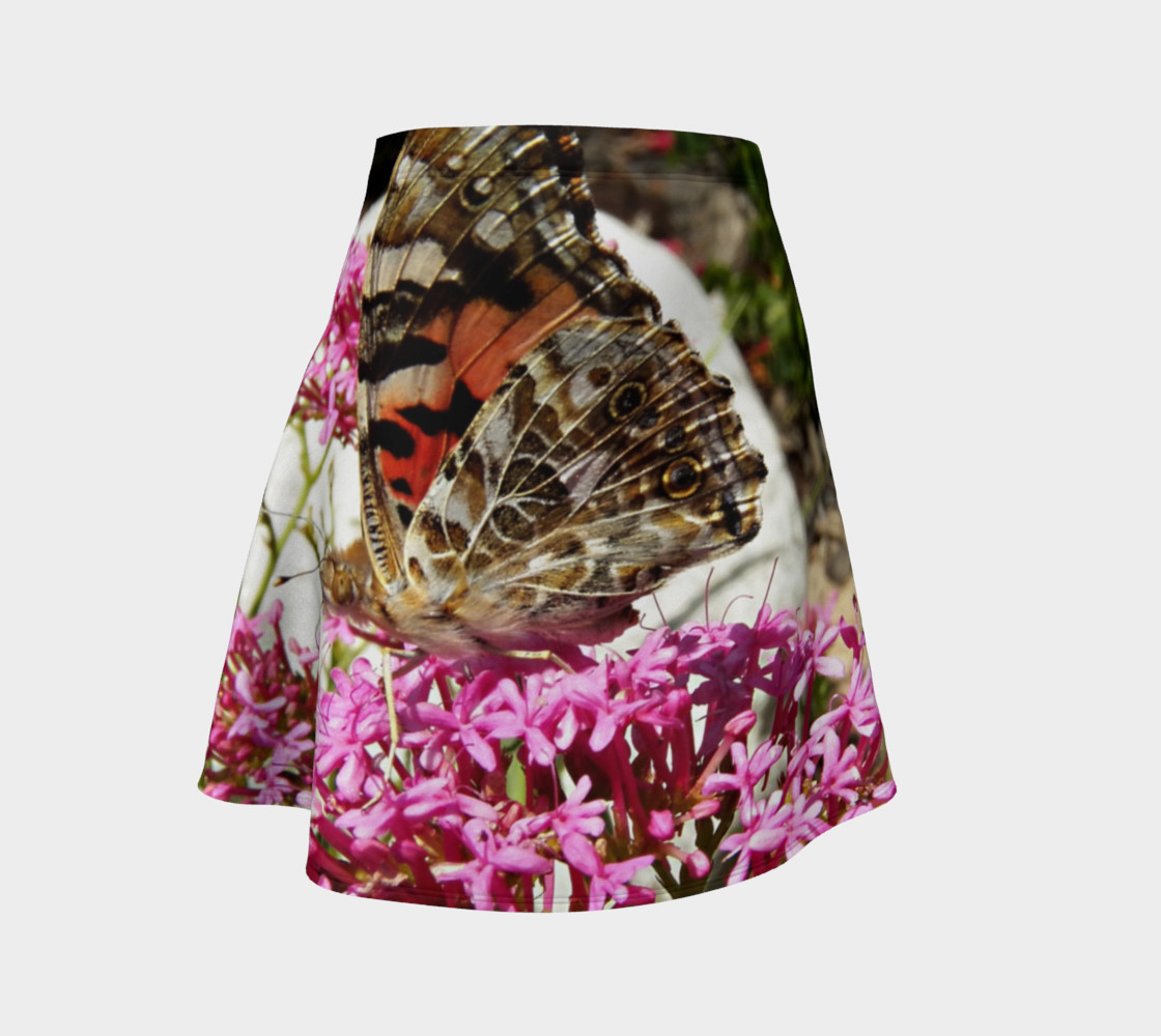 Aperçu 3D de Painted Lady Butterfly Flare Skirt