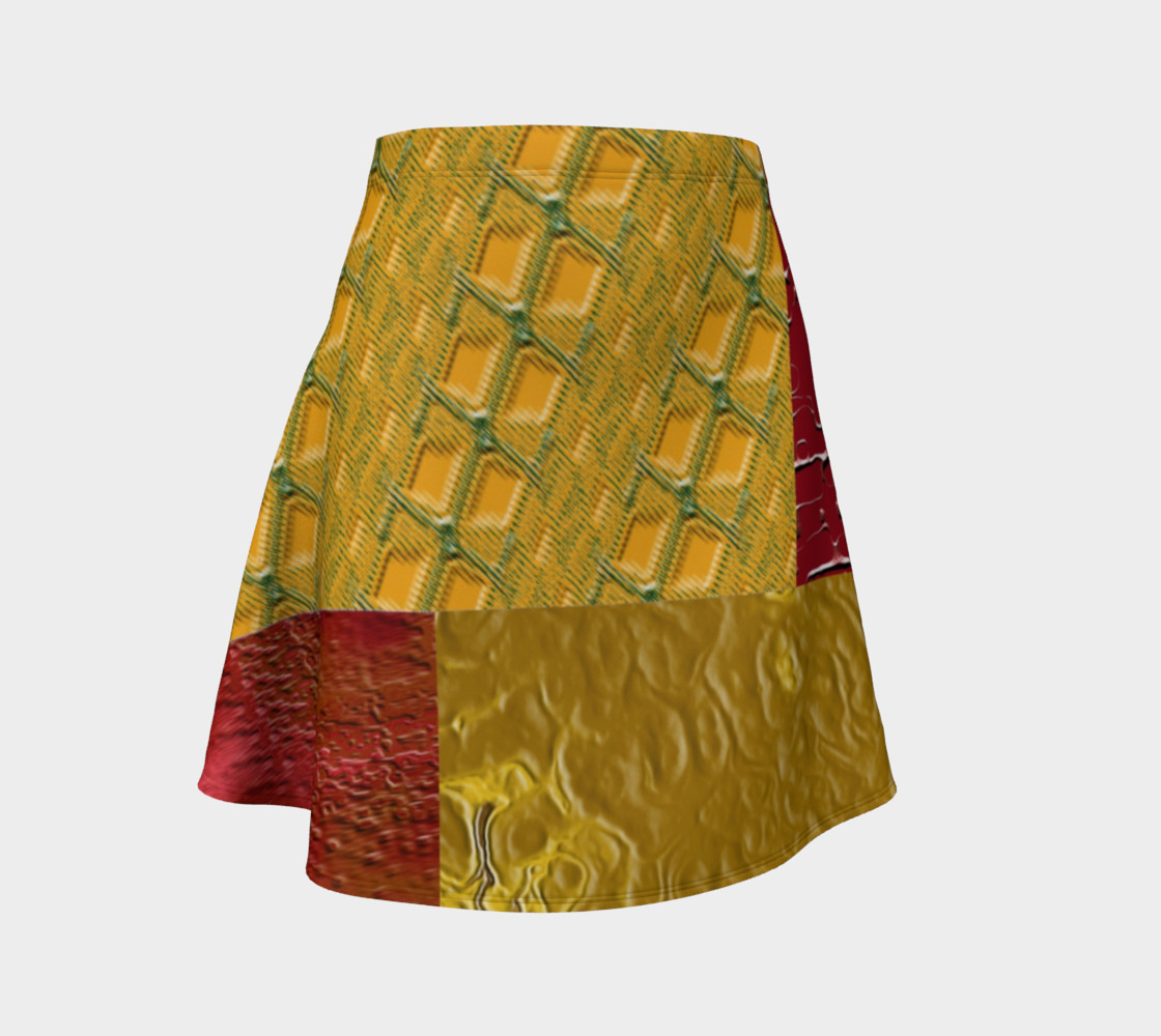 Orange and Red Patches Flare Skirt thumbnail #2
