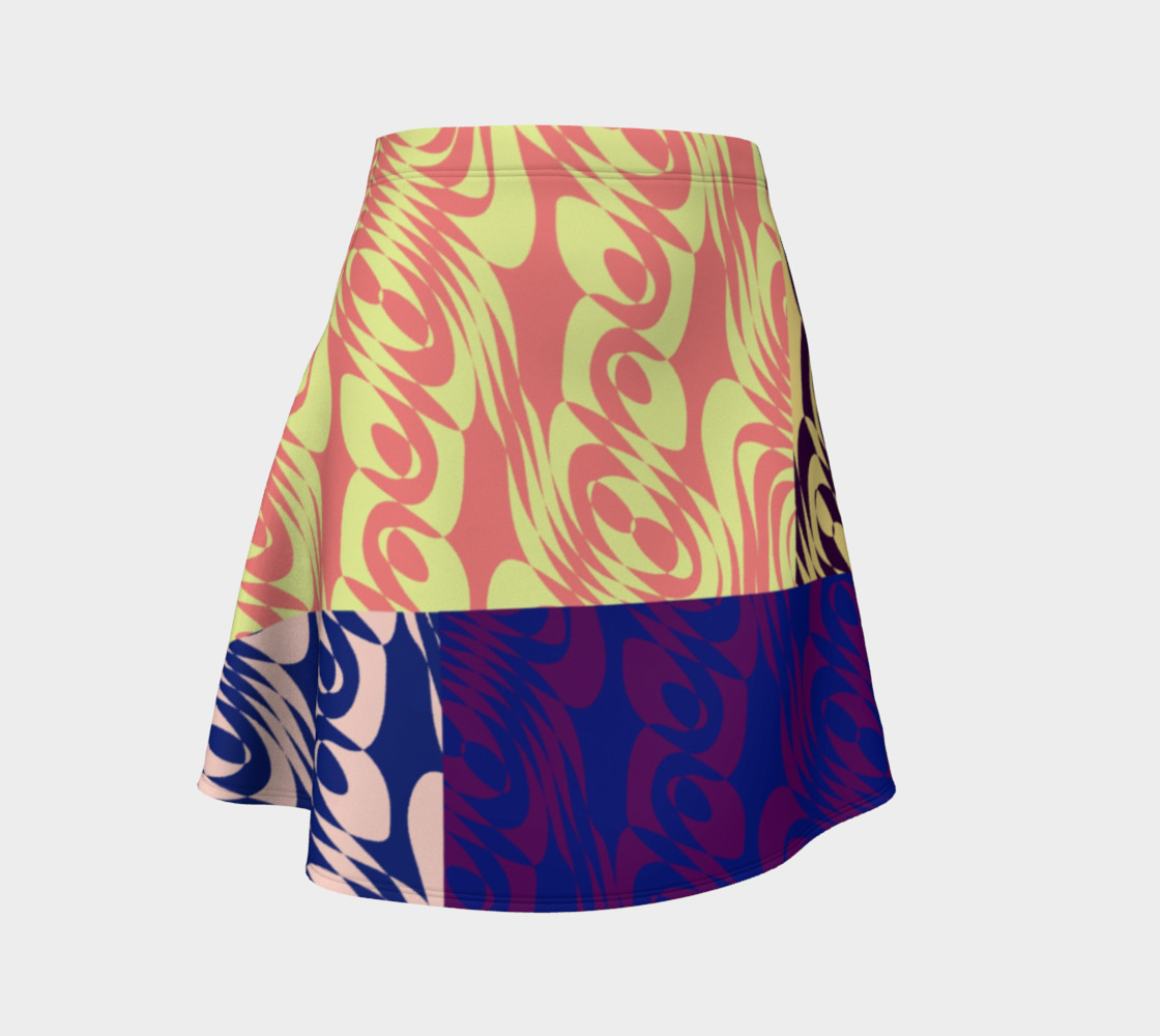 Patched Swirls Flare Skirt 3D preview