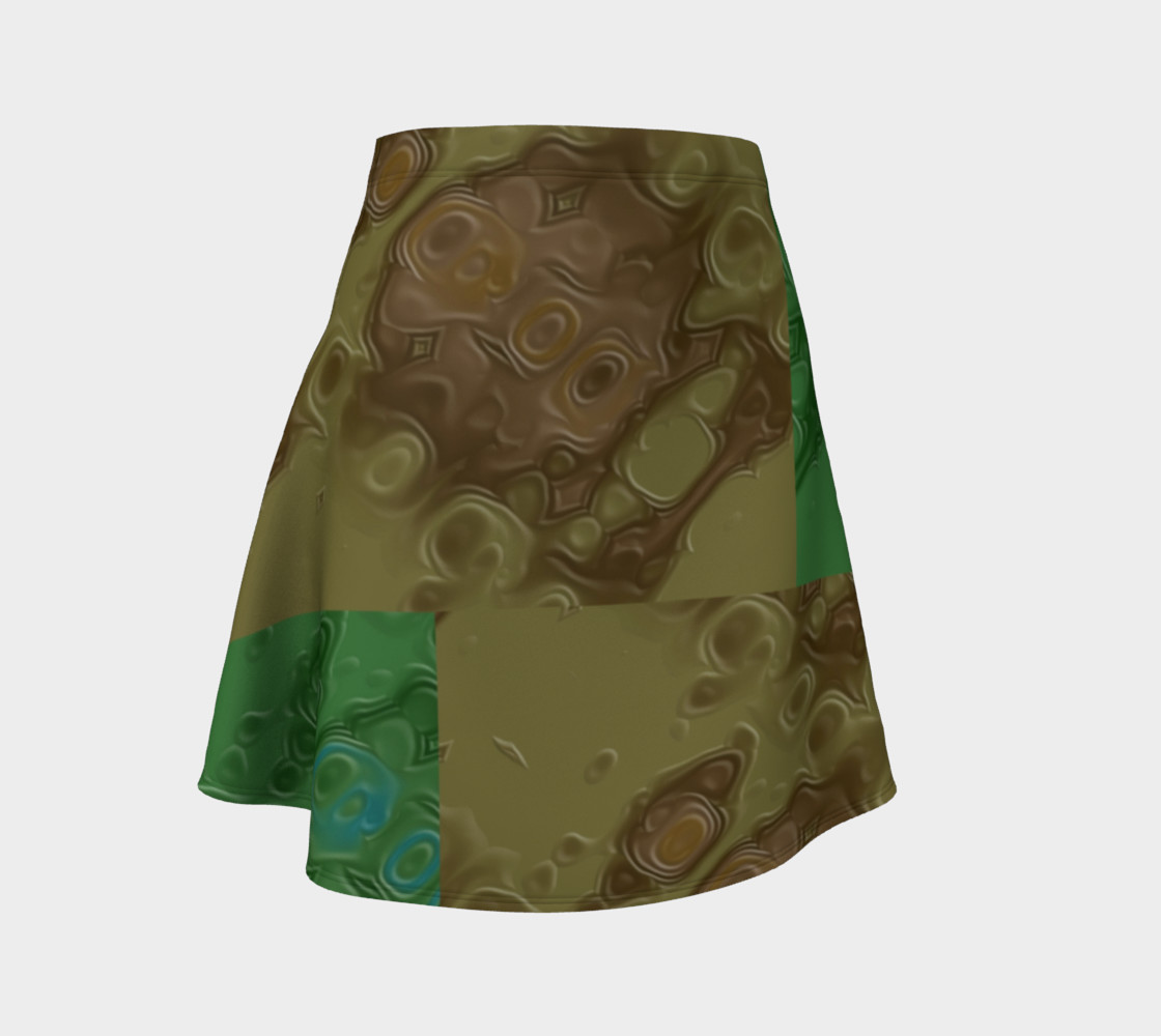 Leather Patches Flare Skirt 3D preview