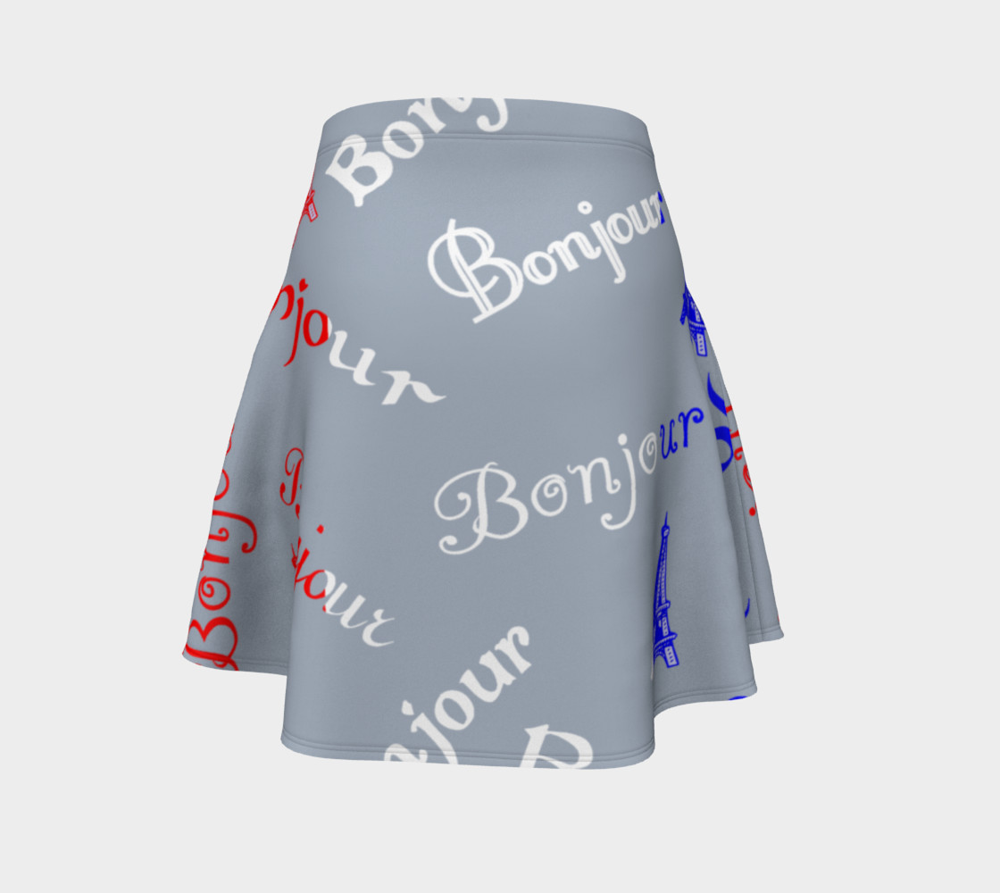 French Flag Bonjour Flare Skirt preview #4