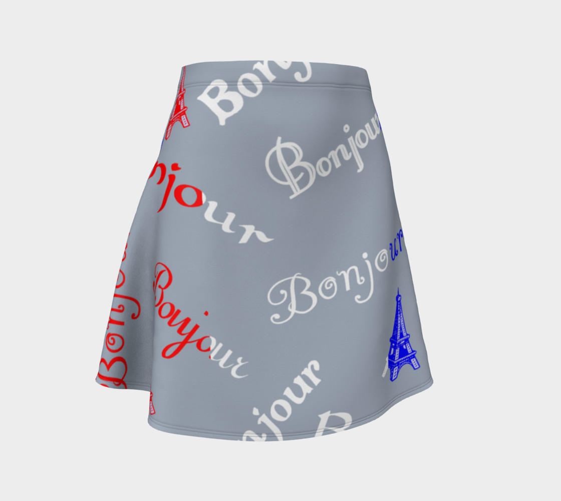 French Flag Bonjour Flare Skirt preview #1