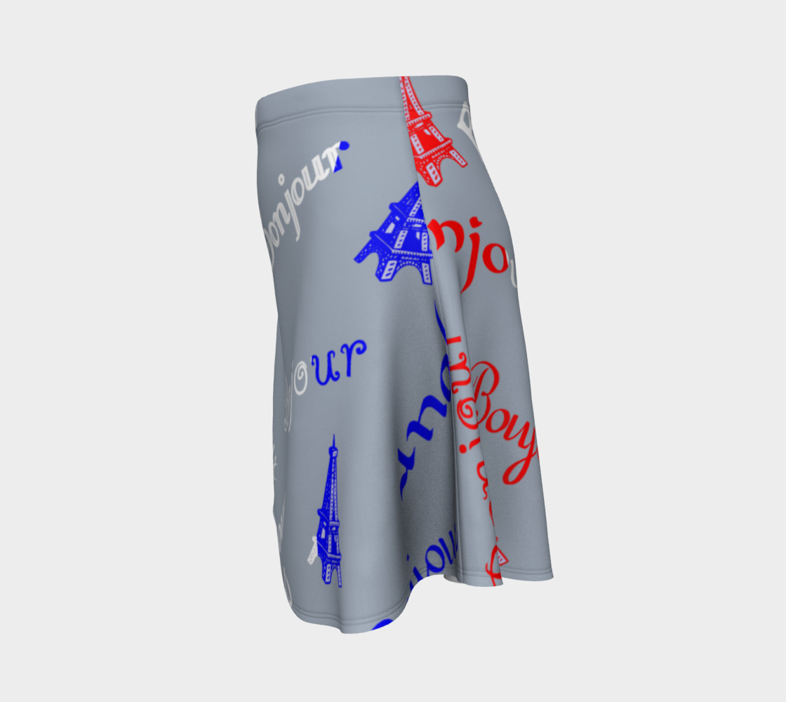 French Flag Bonjour Flare Skirt preview #2