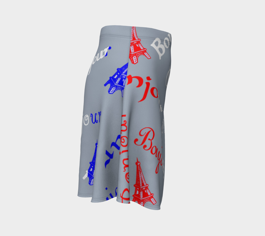 French Flag Bonjour Flare Skirt preview #3