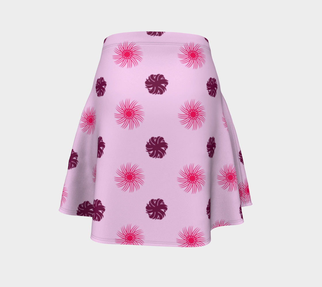 Delightfully Pink Swirls Flare Skirt preview #4
