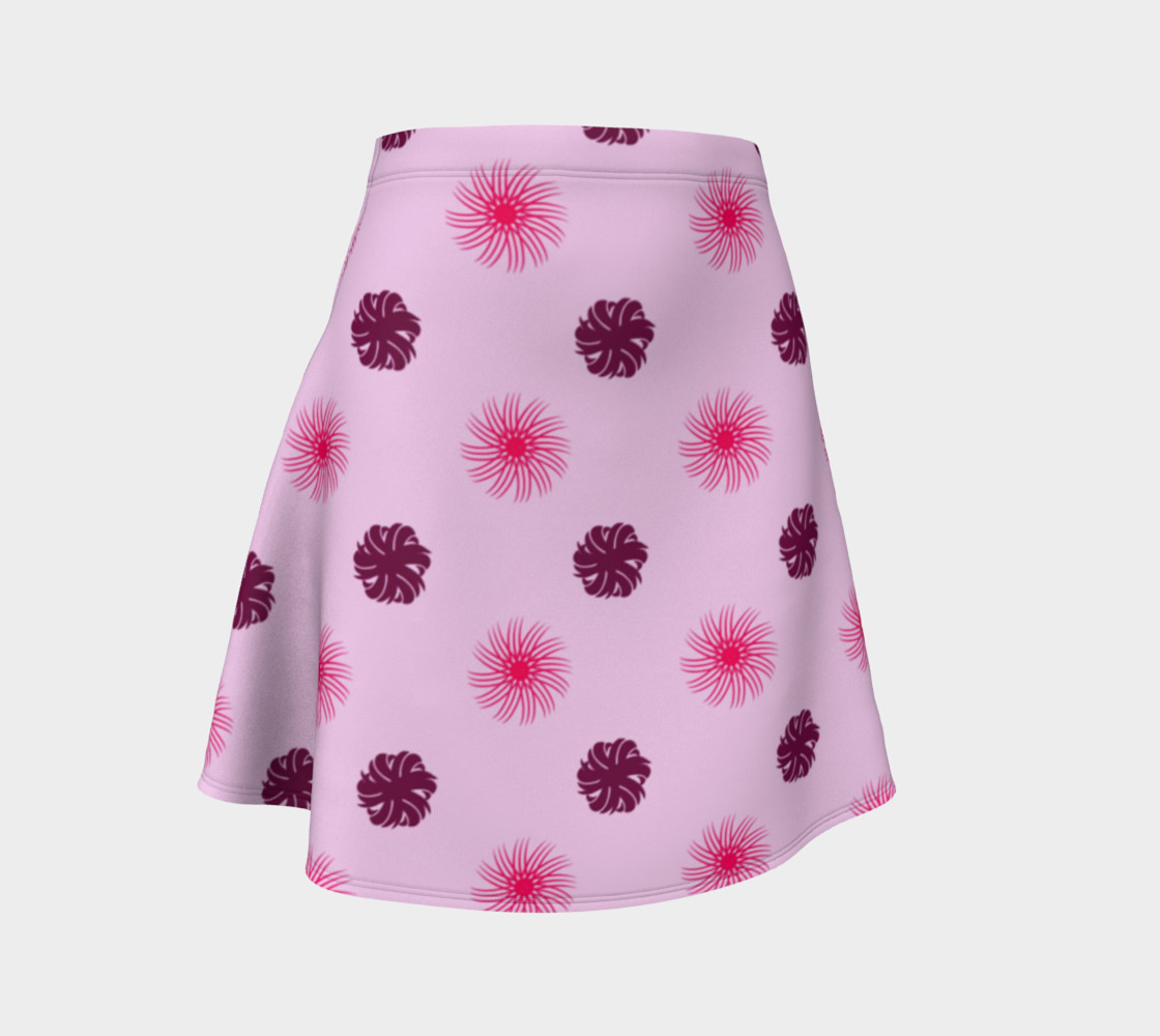 Delightfully Pink Swirls Flare Skirt 3D preview