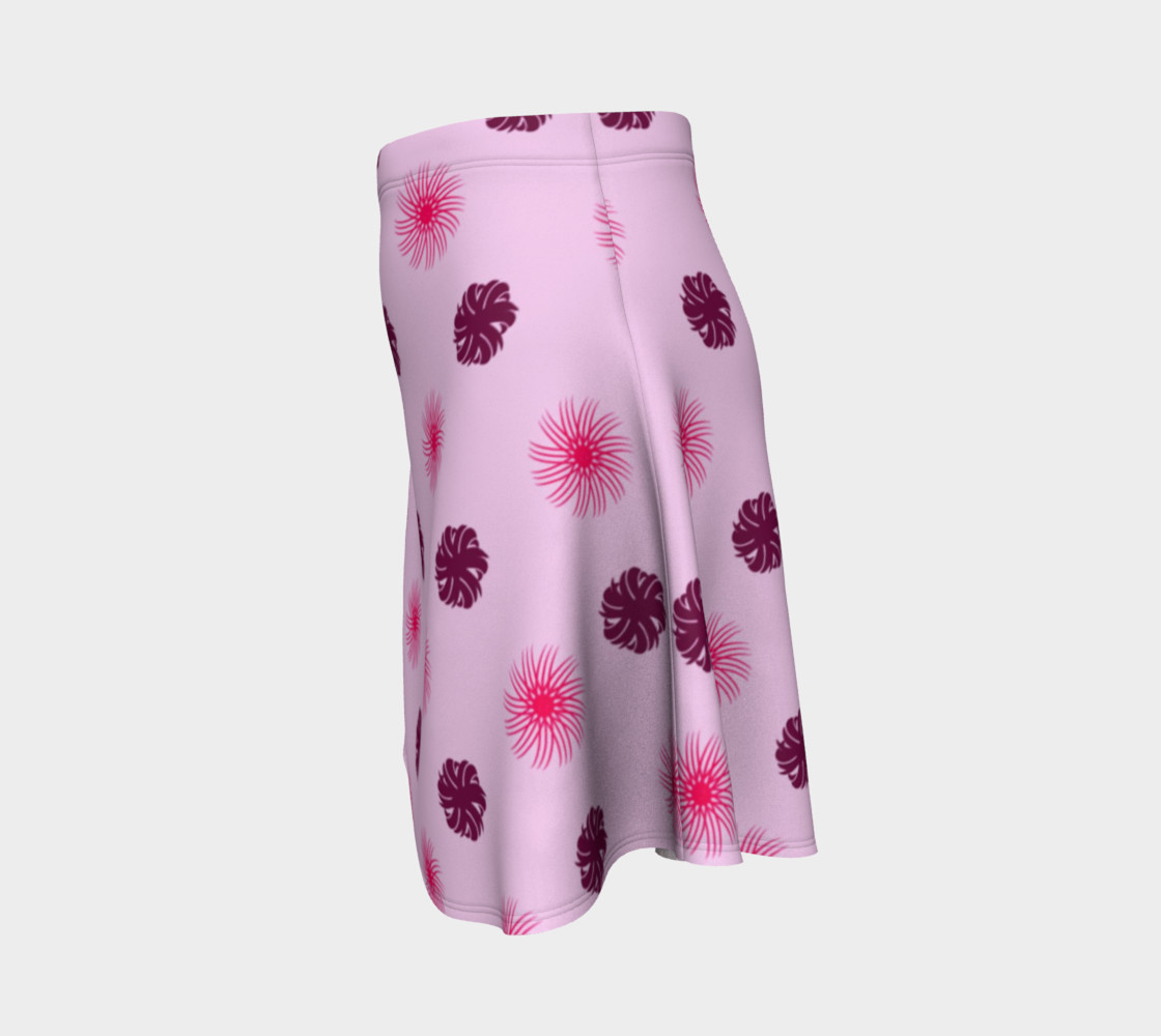 Delightfully Pink Swirls Flare Skirt preview #2