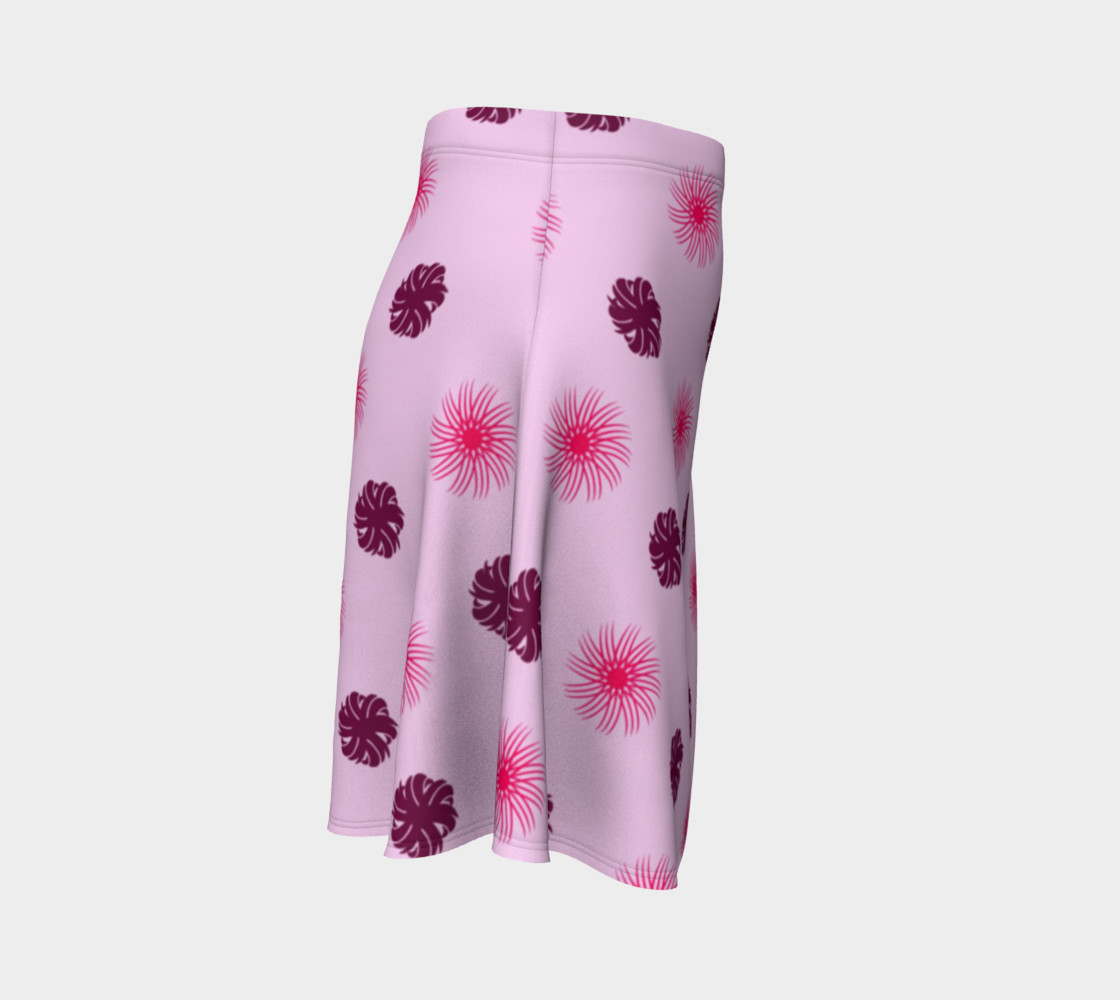 Delightfully Pink Swirls Flare Skirt preview #3