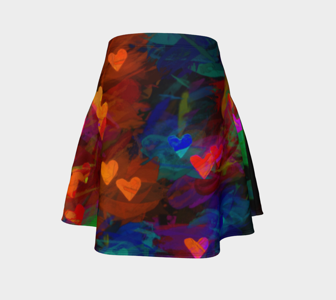 Wrapped in Painted Hearts Flare Skirt preview #4