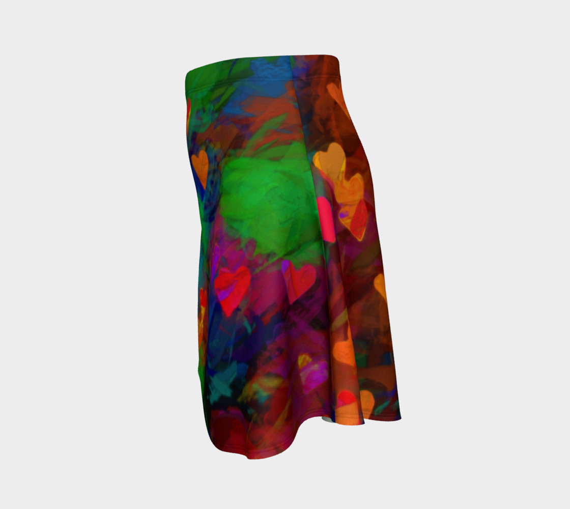 Wrapped in Painted Hearts Flare Skirt preview #2