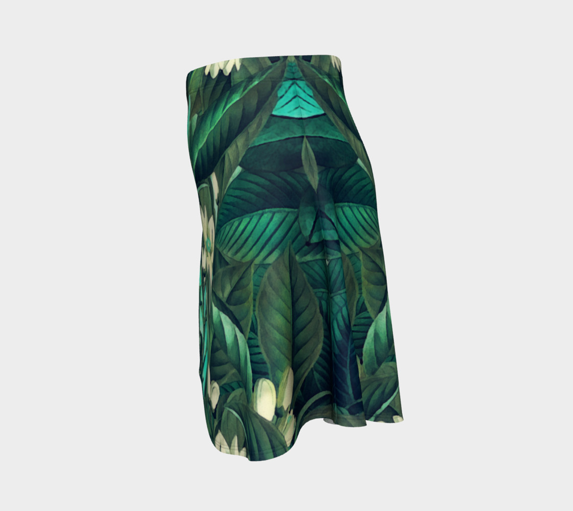flare skirt flowers green white preview #2