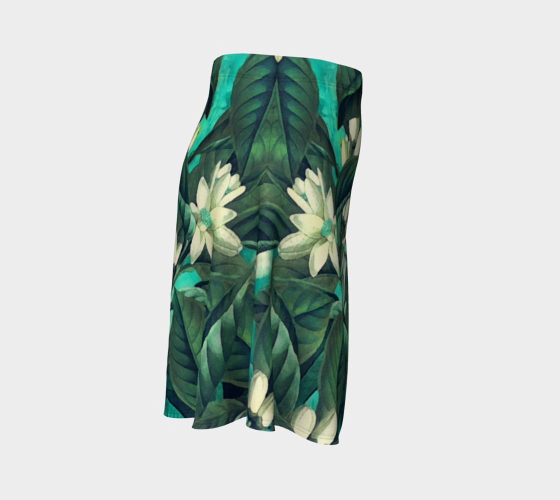 flare skirt flowers green white preview #3
