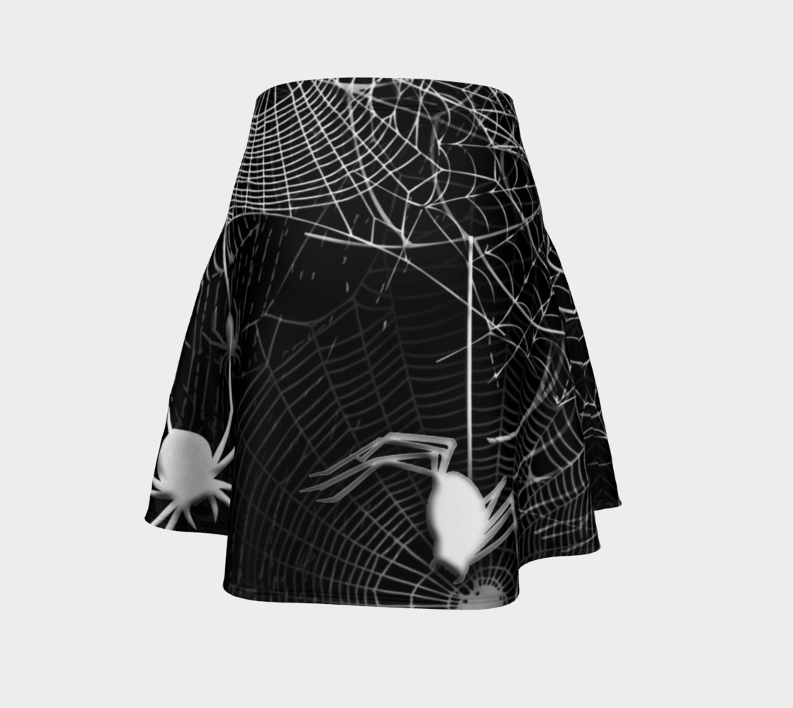 Black and White Spider Web Flare Skirt preview #4