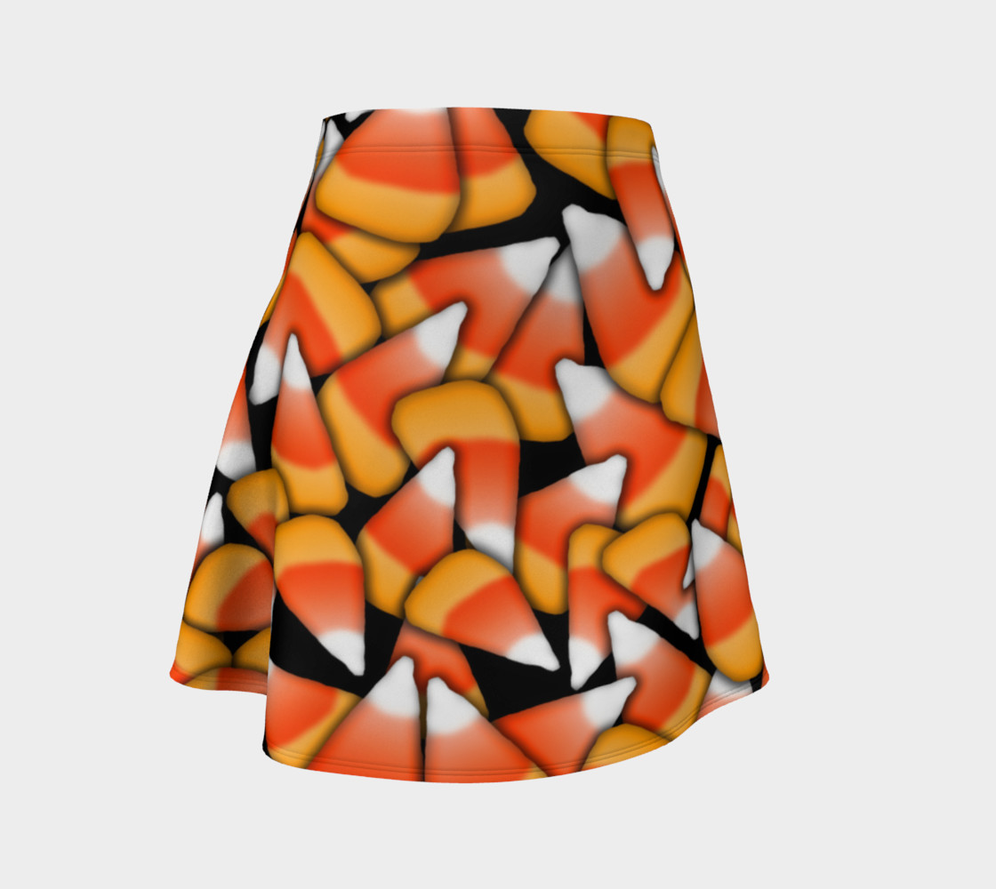Candy Corn Pattern Flare Skirt 3D preview